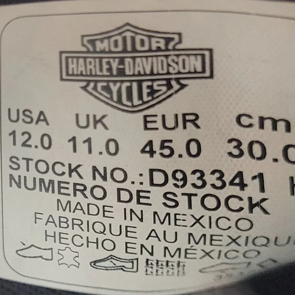 Harley-Davidson Baxter II Mens Size US 12 Black Leather High Top Sneakers D93341